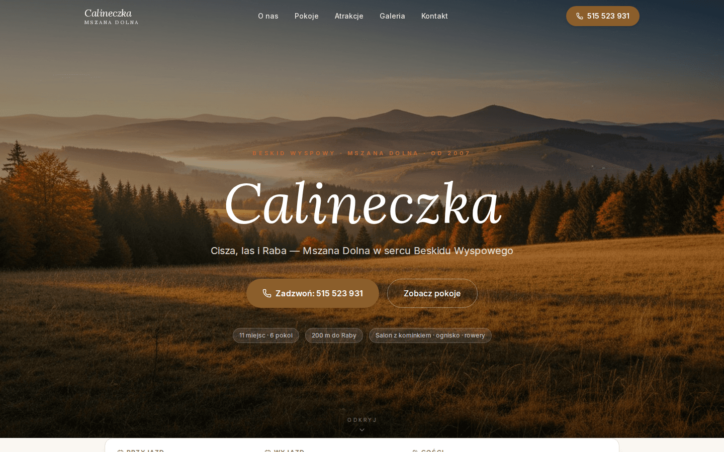 Agroturystyka — Agroturystyka Calineczka, Mszana Dolna