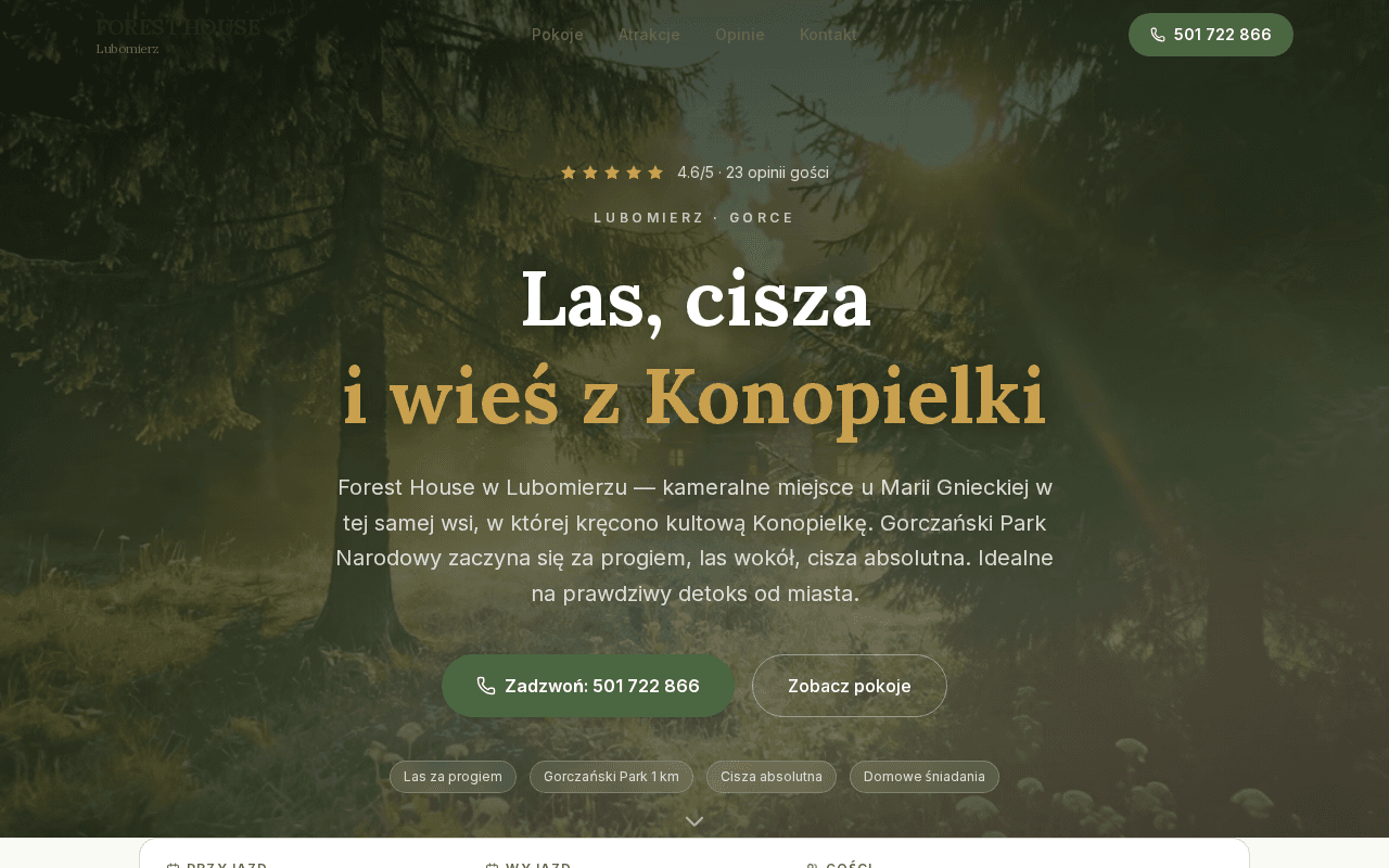 Noclegi — Forest House Lubomierz, Lubomierz