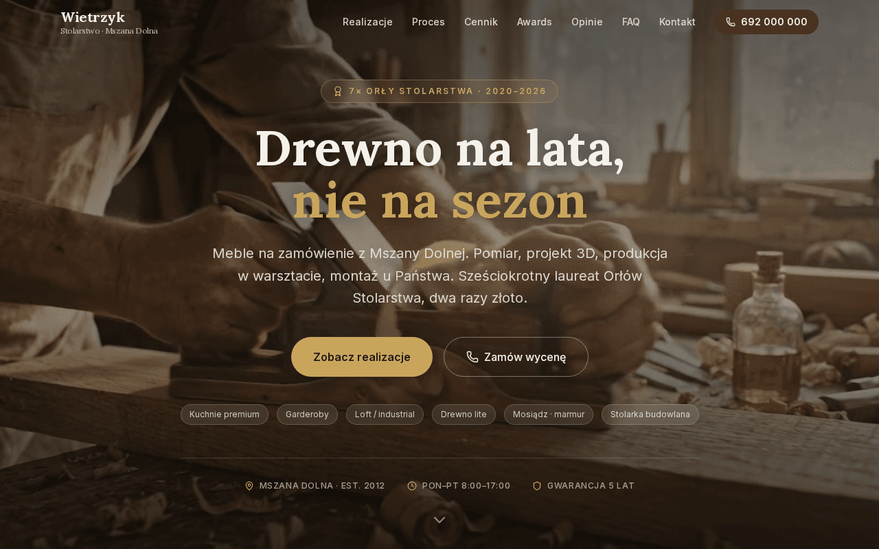 Stolarstwo — Wietrzyk Stolarstwo, Mszana Dolna