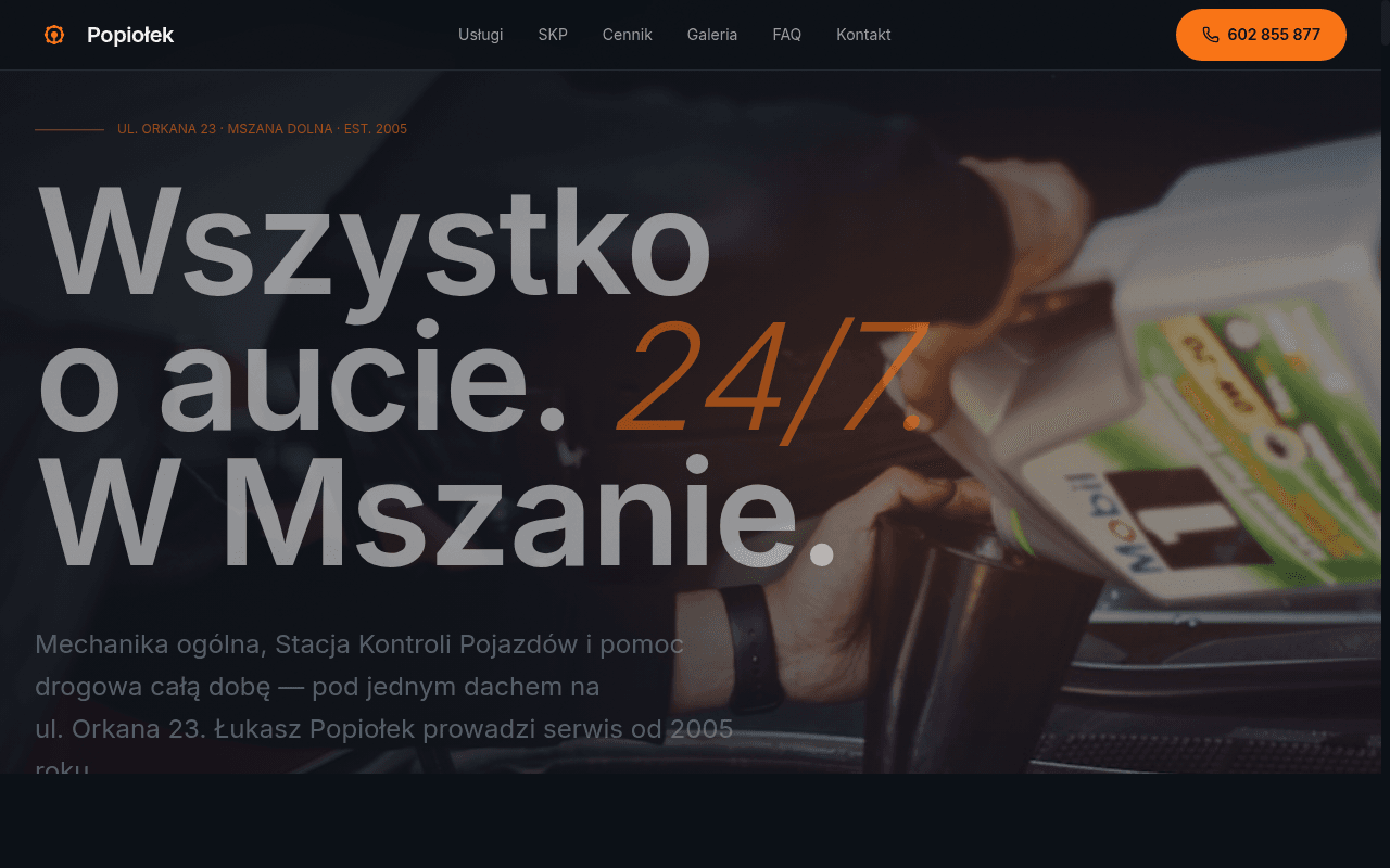 Mechanika samochodowa — Auto-Serwis Popiołek, Mszana Dolna