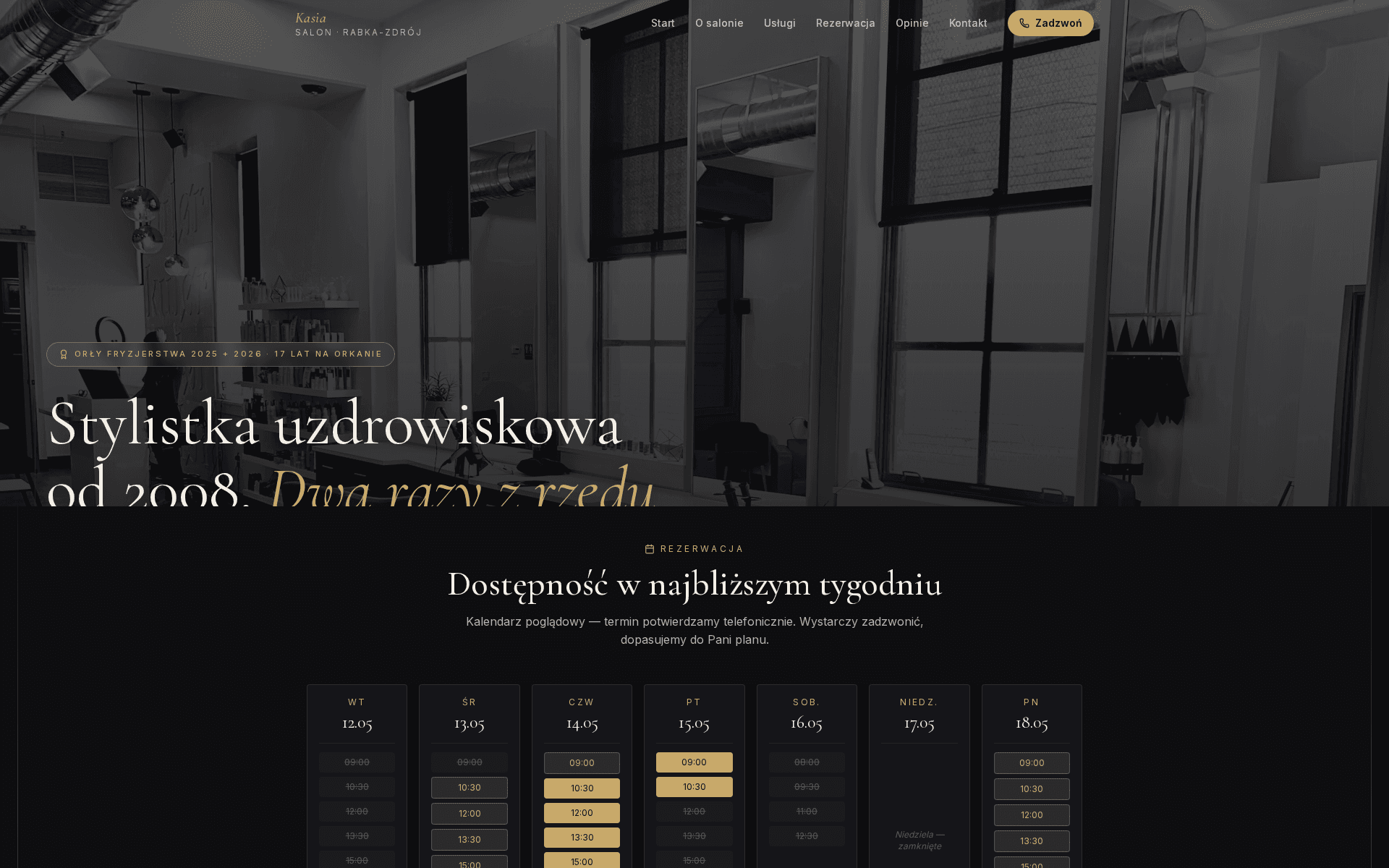 Salon fryzjerski — Salon Fryzjerski Kasia — Katarzyna Jurzec, Rabka-Zdrój · ul. Orkana 19B · Podhale