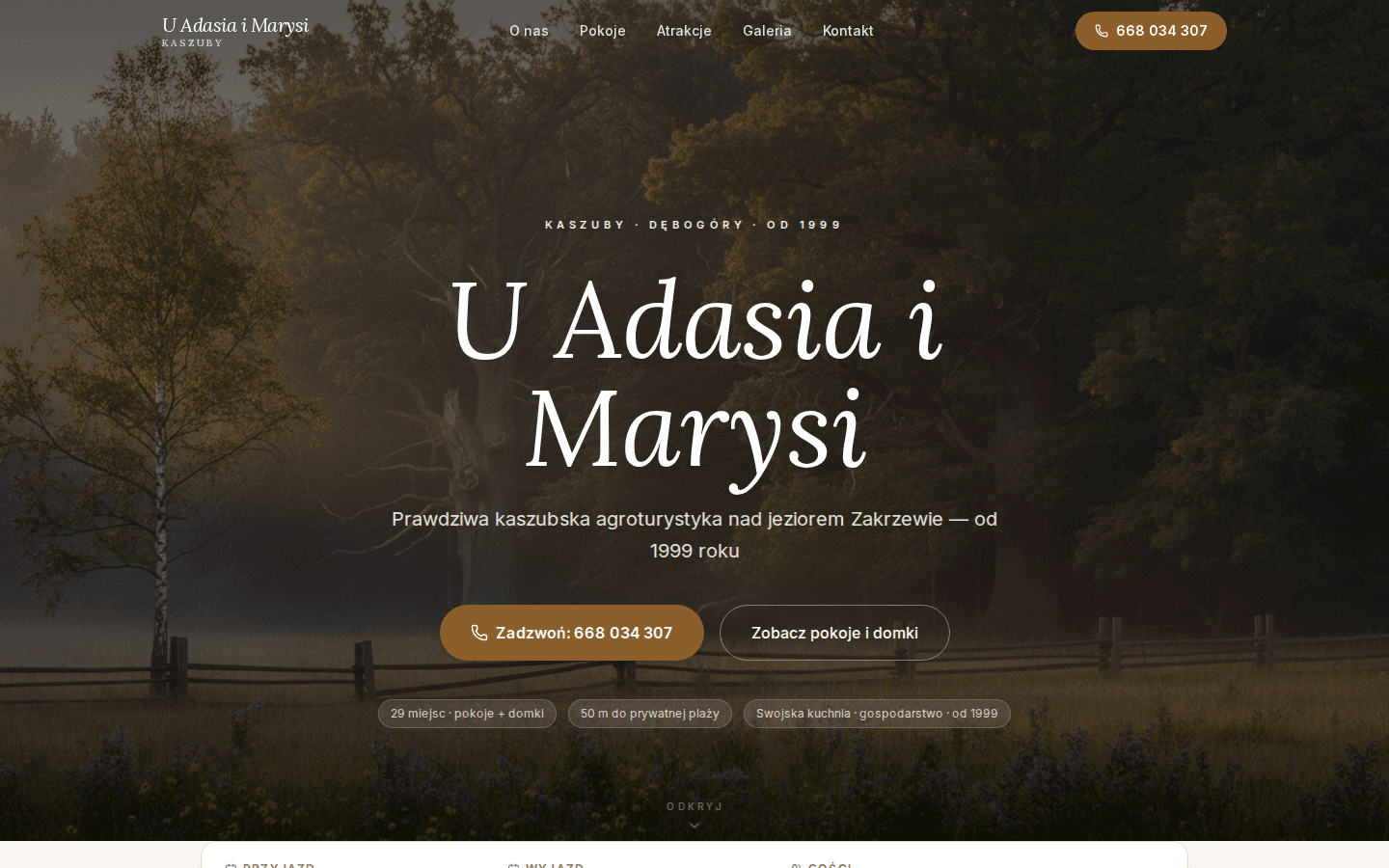 Agroturystyka — U Adasia i Marysi, Dębogóry, Kaszuby
