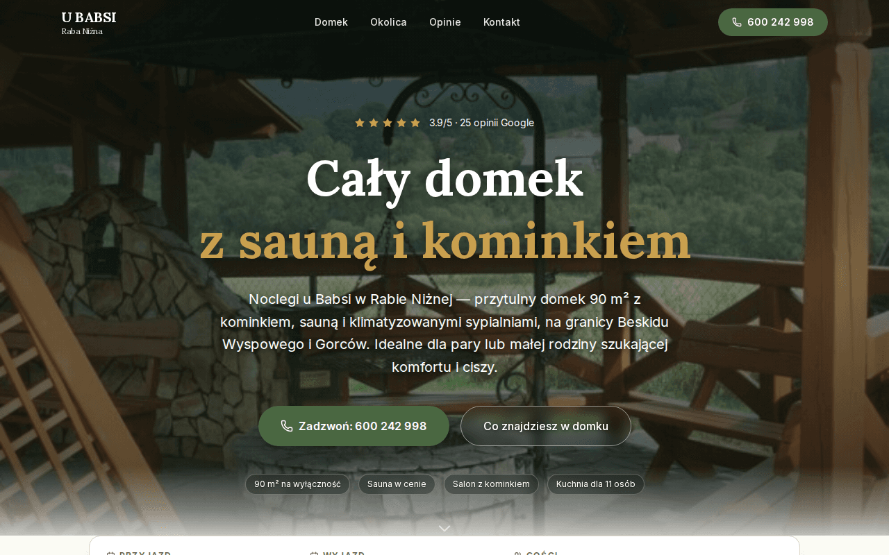 Noclegi — Noclegi u Babsi, Raba Niżna