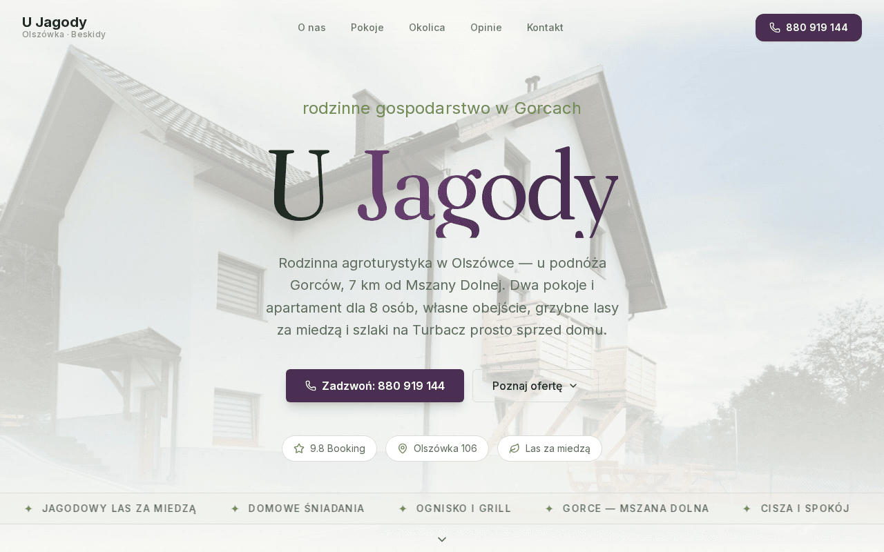 Agroturystyka — U Jagody, Olszówka